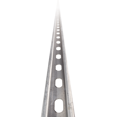 UNP-4X2-U30-EZ - Unicanal perforado / 4x2 U30 / 3000 mm (9.84 ft) / Acero al carbón calibre 16 y 12 / Electro zinc 15-20 μm / ASTM y NF