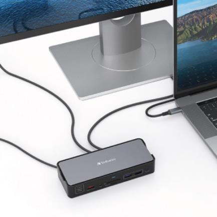 Docking Verbatim Carcasa SSD USB-C Pro 15 en 1 80W Negro, Suministro Eléctrico