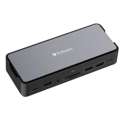 Docking Verbatim Carcasa SSD USB-C Pro 15 en 1 80W Negro, Suministro Eléctrico