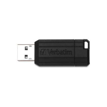 Memoria USB Verbatim PinStripe de 64GB, USB 2.0, Color Negro, Compacta