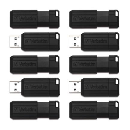 Memoria Flash VERBATIM USB PinStripe 32 GB, USB 2.0, Pack 10 unidades