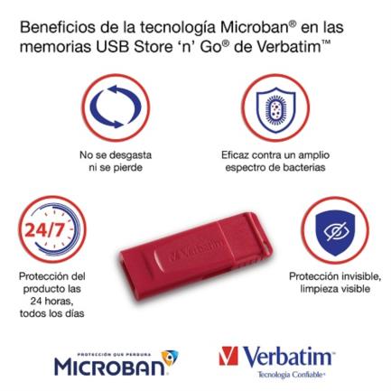 Memoria USB Verbatim Flash Store n Go 32GB USB 2.0 Color Rojo