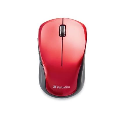 Mouse VERBATIM Inalámbrico Silencioso USB-C 1600 DPI - Rojo, 2 Botones Programables, Ergonómico