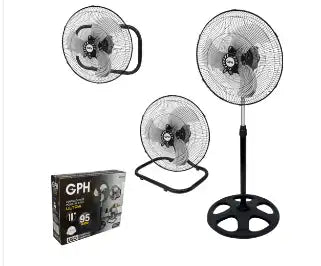 GPH Ventilador 3 en 1 Pedestal 18" 3 Aspas, 3 Velocidades, 95W