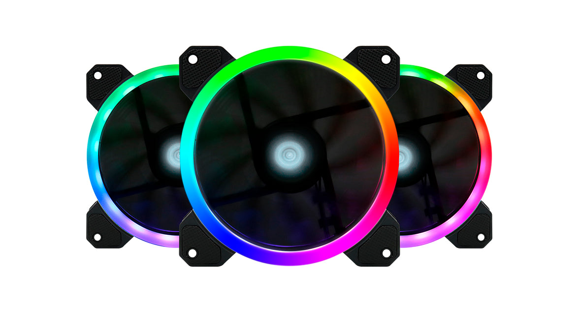 Kit 3 Ventiladores RGB GAME FACTOR FKG400 Multicolor