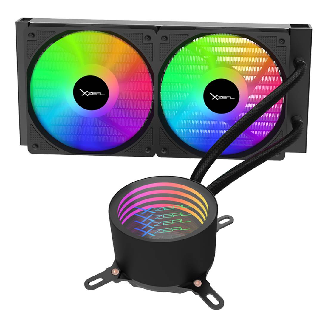 Xzeal Enfriamiento Líquido XZCO410B, 240mm, 4 Ventiladores, RGB, USB