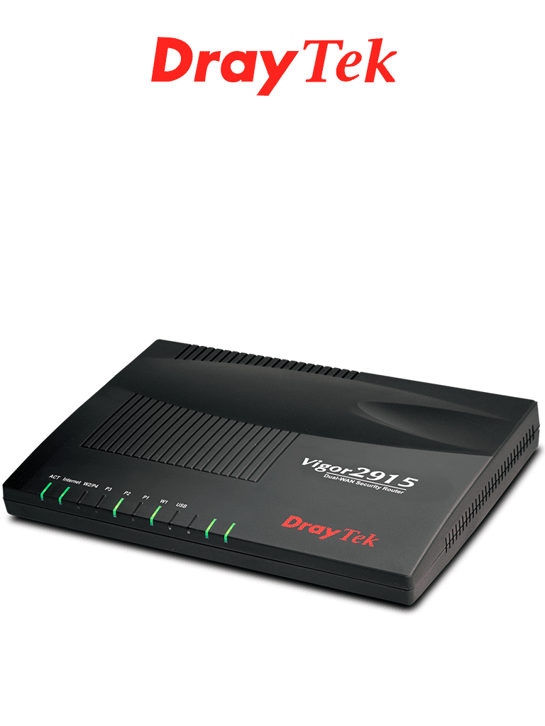 Ruteador DRAYTEK VIGOR2915 Multi-WAN, 2 puertos WAN Gigabit, 4 puertos LAN Gigabit, hasta 16 túneles VPN