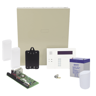 VISTA48RFSFIRE - Kit de Panel de Alarma Híbrido / 48 Zonas / Teclado Alfanumérico con Receptor Inalámbrico / 3 Particiones / 254 Eventos