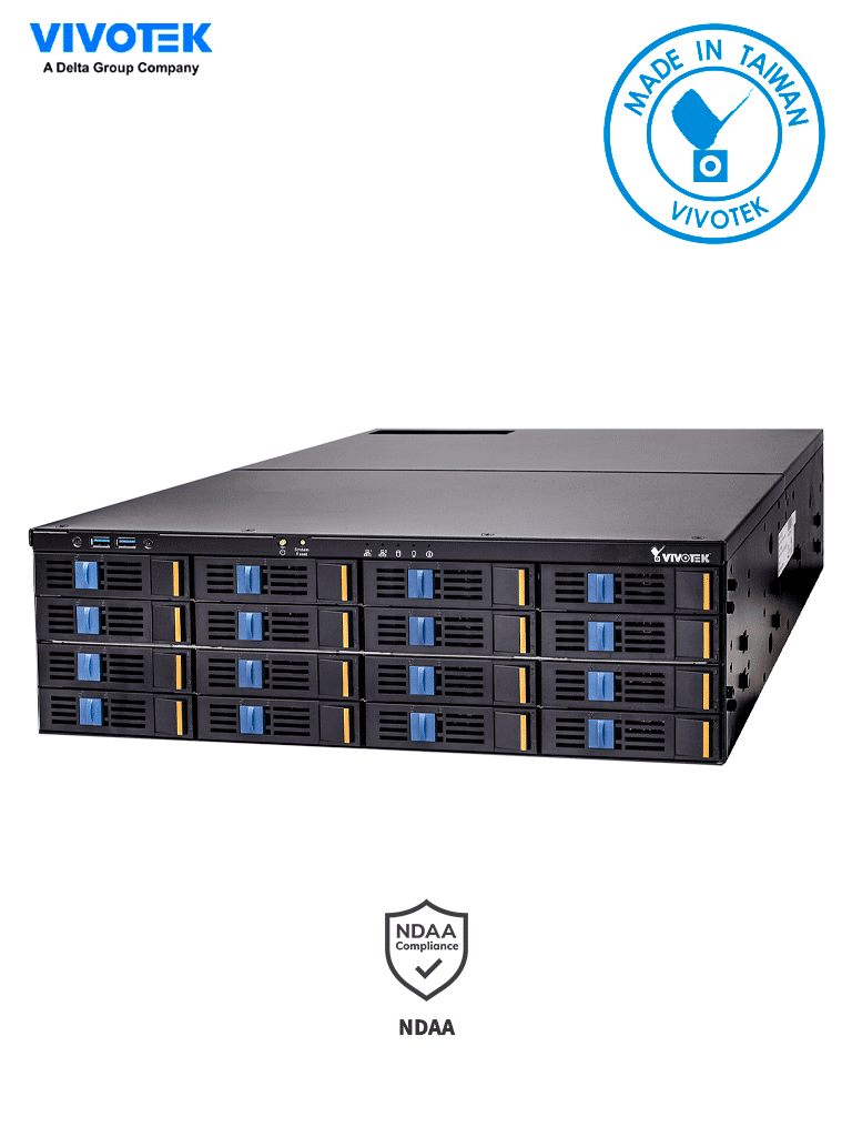 NVR VIVOTEK NR9682-v2 64 Canales, 16 Bahías, 3U Rackable, Fuente Redundante, ONVIF, H.265, VAST