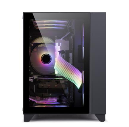 Gabinete Game Factor CSG570 mATX Fishtank Doble Cristal Templado USB 2.0/3.0 120mm Negro