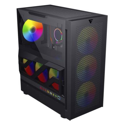 Gabinete Game Factor ATX Cristal USB 3.0 RGB 8 Ventiladores 4 Bahías 3.5'' 1 Bahía 2.5''