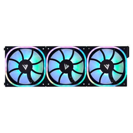 Kit Ventiladores Modular Game Factor 3x120mm 58CFM RGB Negro FKG500-BK, Alto Flujo de Aire