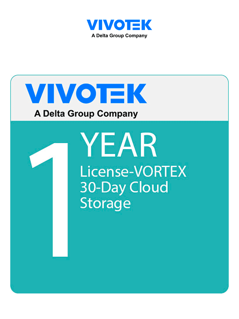 Licencia VIVOTEK VORTEX VX-CS30D-1Y Almacenamiento en Nube 1 Año, 30 días, 1 cámara