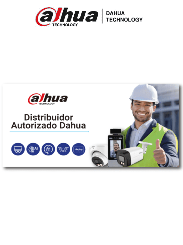 Vinil Microperforado DAHUA MATPRO055 50x100 cm con Leyenda Distribuidor Autorizado y Logo Dahua