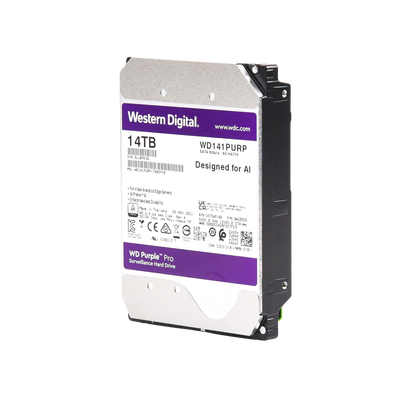 WD141PURP - Disco duro WD de 14TB / 7200RPM / Optimizado para soluciones de video inteligente