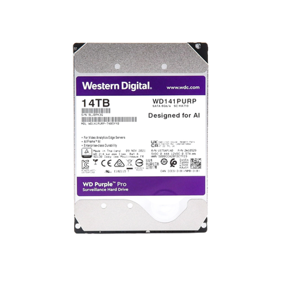 WD141PURP - Disco duro WD de 14TB / 7200RPM / Optimizado para soluciones de video inteligente