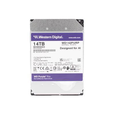 Western Digital Purple Pro WD142PURP disco duro interno 14 TB 7200 RPM 512 MB 3.5" Serial ATA III