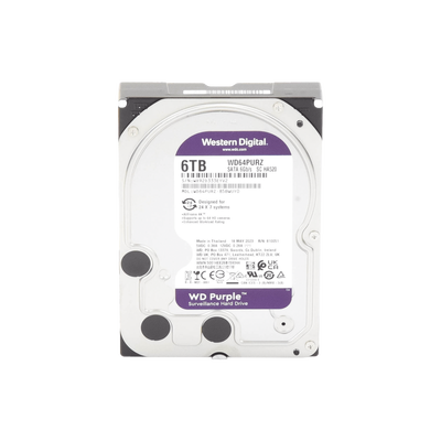 DISCO DURO PARA VIDEOVIGILANCIA WESTERN DIGITAL WD PURPLE SURVEILLANCE 3.5", 6TB, SATA, 6 GBIT/S, 256MB CACHÉ WD64PURZ