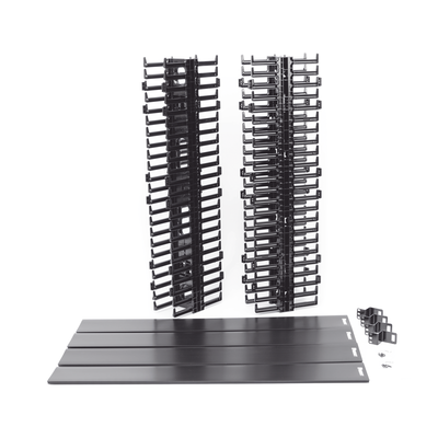 WMPVF45E - Organizador de Cable Vertical / 45 Espacios de Rack / 6.9 pies de Alto / 131 Cables CAT6 / Frontal Sencillo / ABS Negro