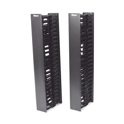 WMPVF45E - Organizador de Cable Vertical / 45 Espacios de Rack / 6.9 pies de Alto / 131 Cables CAT6 / Frontal Sencillo / ABS Negro