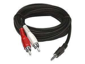 Cable BRobotix RCA Dual a 3.5mm (M-M), 1.8m, Color Negro, Alta Calidad de Audio