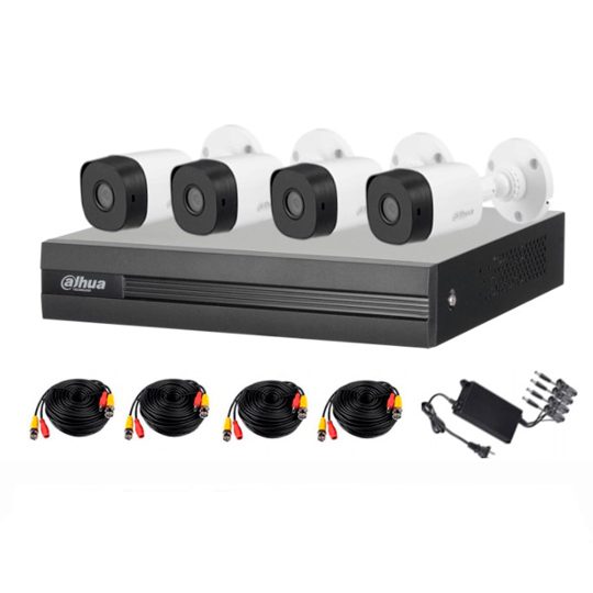 Kit Dahua Kitxvr1B04-I+4B1A21 4 Canales De 2 Megapixeles, Dvr Cooper-I Wizsense, Con Ia, H.265+/4 Camaras B1A21 1080P, 4 Canales +1 Ip O Hasta 5 Canales Ip, 4 Canales Smd Plus, Busqueda De Humanos Y Vehiculos, Accesorios Incluidos