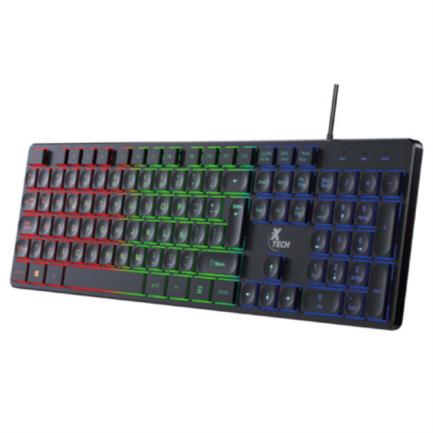 Teclado Mouse y Mousepad XTech Gaming RGB Hasha XTK 535S Full Size USB Español Negro LED RGB