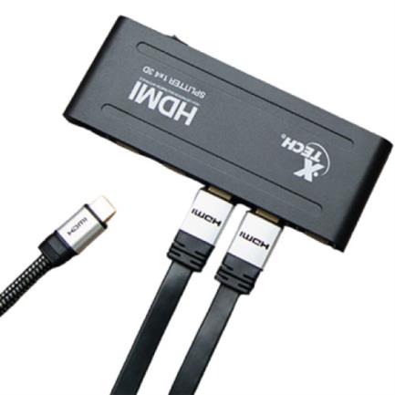 Multiplicador HDMI XTech de 4 Salidas, Resolución 1920x1080p, Conector Hembra, Alimentación Propia