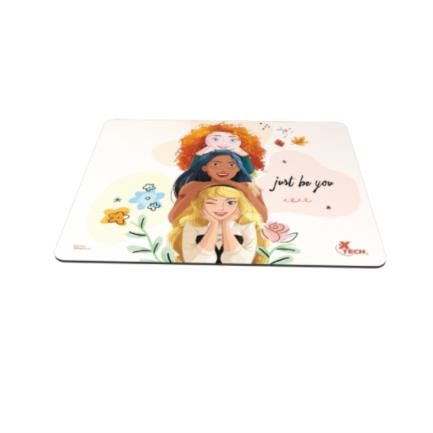 Mousepad XTech Princesas Disney con Cable XTA-D100PS Superficie de Precisión 300x250mm Base Antideslizante Silicona