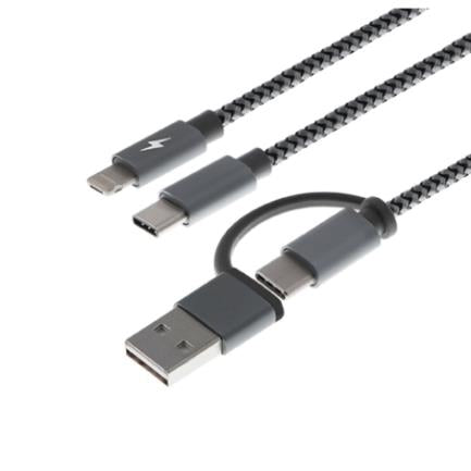 Cable Multifuncional XTech 5 en 1 XTC-560 USB A/C a Micro USB/Lightning/Tipo C, 1m