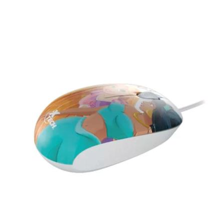 Mouse XTech Princesas Disney 3 Botones 1200DPI Ambidiestro Cable USB 1.5m