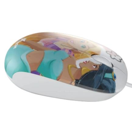 Mouse XTech Princesas Disney 3 Botones 1200DPI Ambidiestro Cable USB 1.5m