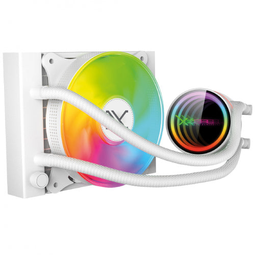 Enfriamiento Liquido STYLOS 120mm Redondo XZ-409 para CPU 1Fanx120mm ARGB 3 pines + PWM 4 pines + Seguro para INTEL/AMD Blanco