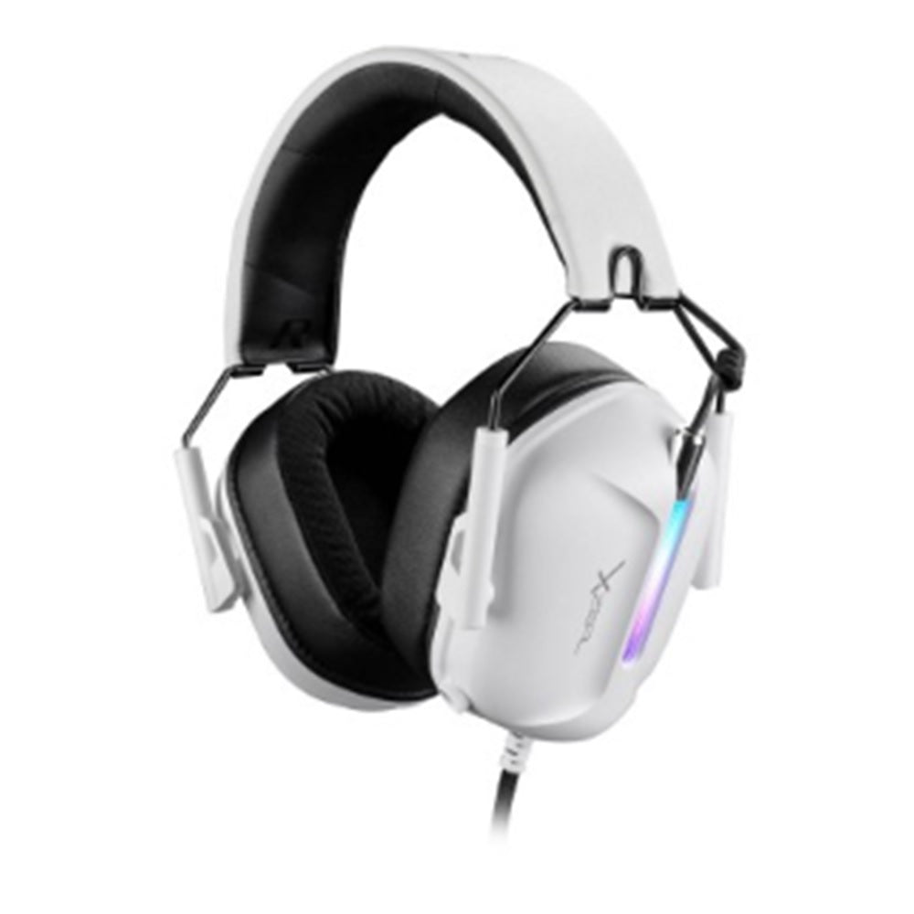 Diadema Gamer Xzeal Alámbrica RGB Blanco, Sonido Envolvente 7.1, Micrófono Retráctil, Control de Volumen