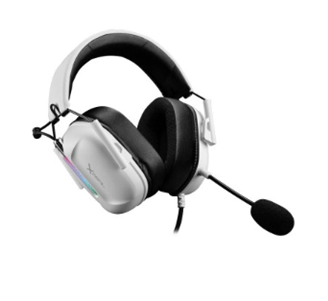 Diadema Gamer Xzeal Alámbrica RGB Blanco, Sonido Envolvente 7.1, Micrófono Retráctil, Control de Volumen