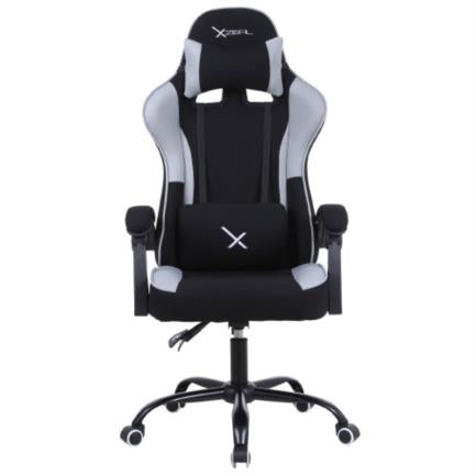 Sillas Gamer Negro X20, Tela Automotriz, Brazos Reclinables, Piston clase 3 130kg, Reclinable 125º, Soporte Lumbar y Cervical, Estrella metalica negra