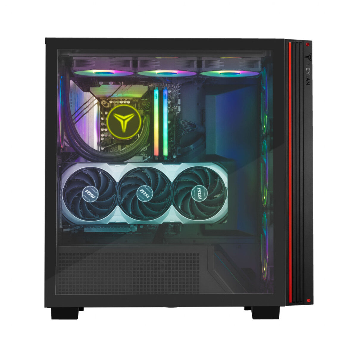 Gabinete Yeyian Mirage X Mid ATX/M-ATX/ITX, 9 Ventiladores, RGB Sync