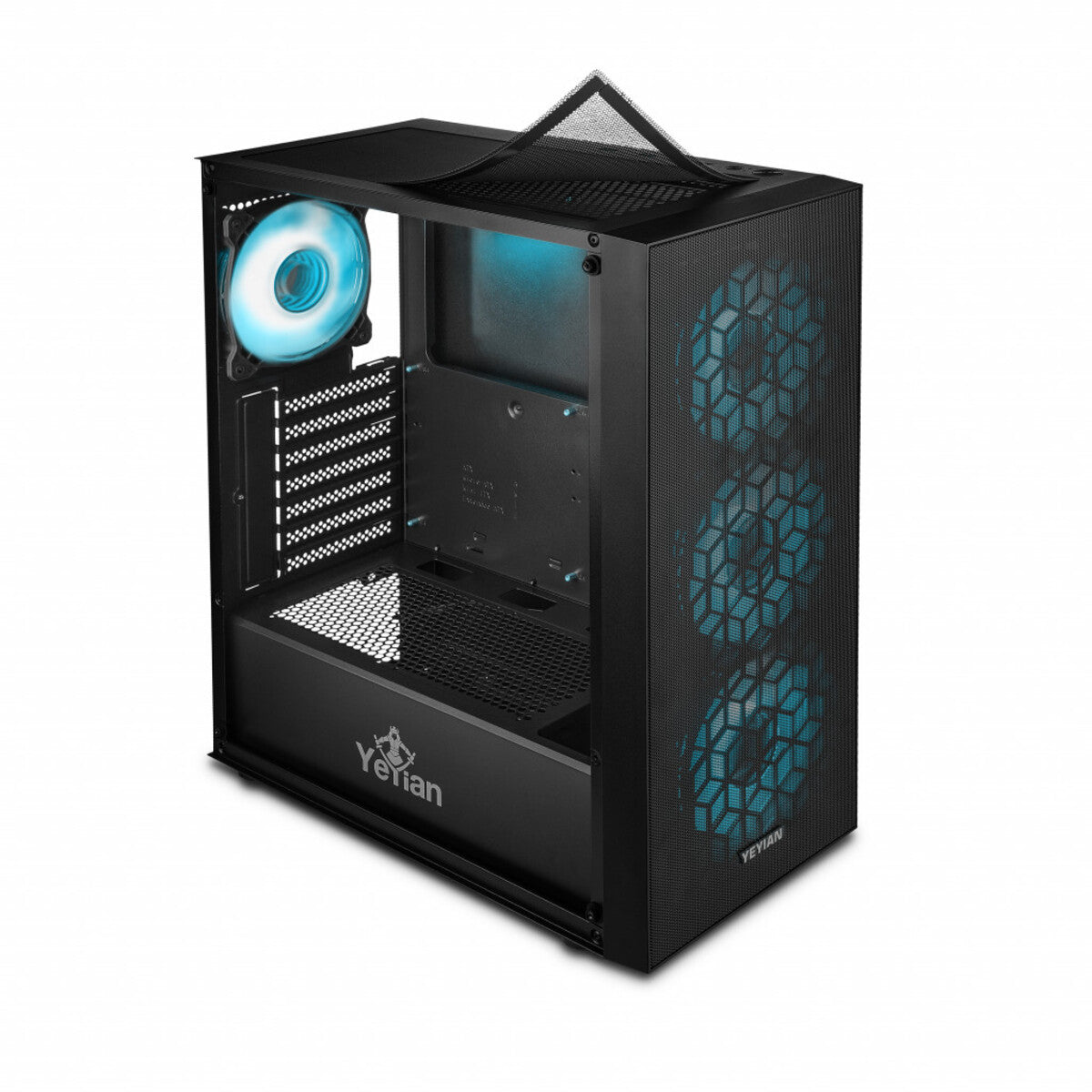 Gabiente Yeyian Dragoon 4 con 4 Ventiladores ARGB, ATX, Mid Tower, Mesh, Cristal Templado, Negro