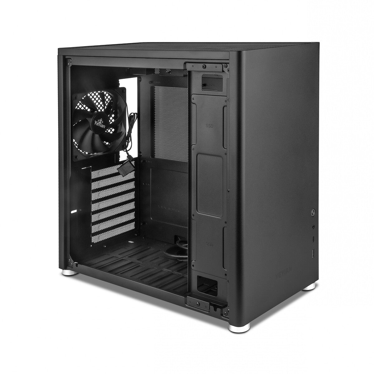 Gabinete Yeyian Gamer Hussar Negro ATX USB-C, 01 Bahía 3.5", 2 Bahías 2.5", 4 Ventiladores