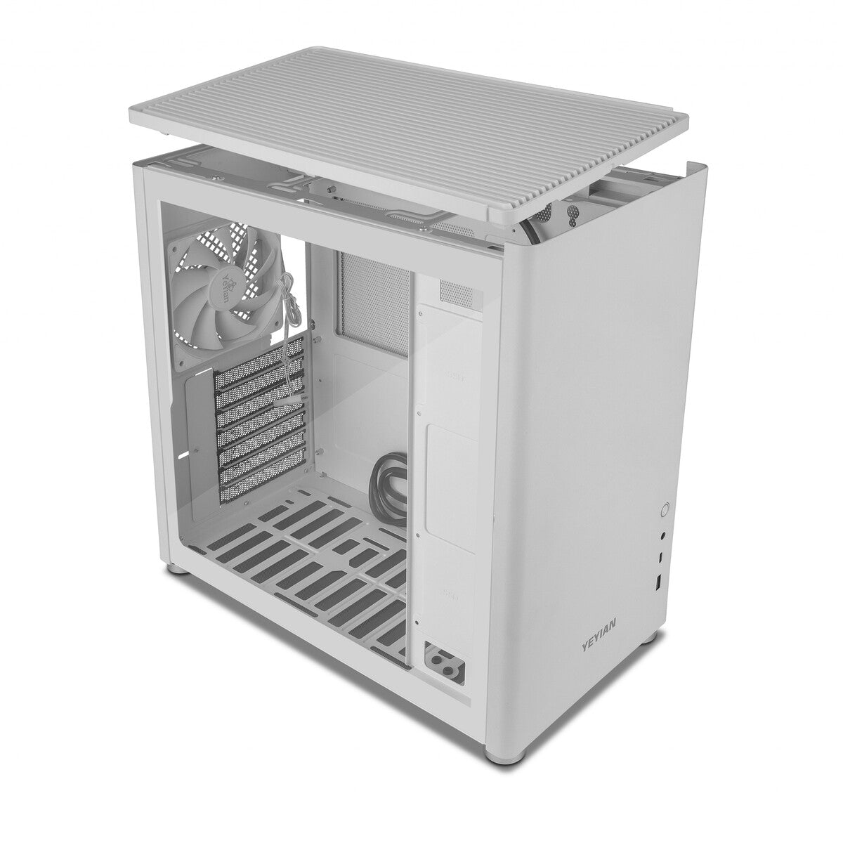 Gabinete Yeyian Gamer Hussar Blanco ATX USB-C, 4 Ventiladores, 360mm Radiador