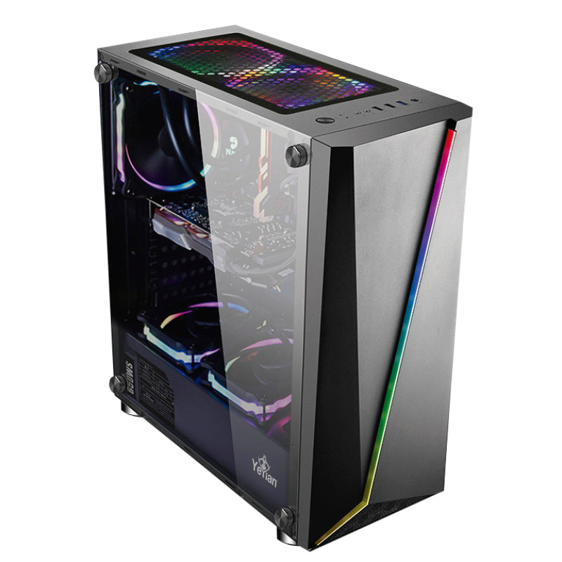 Gabinete Yeyian YGA-68809 Armageddon 2200 Cristal 3 Vent RGB USB
