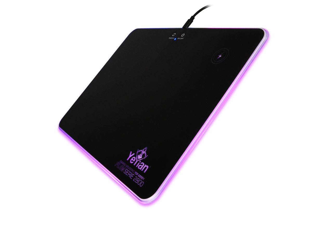 Mousepad Gamer Yeyian YGF-68901 Rig Carga Inalámbrica RGB Anti-Derrames Flow 2800mAh
