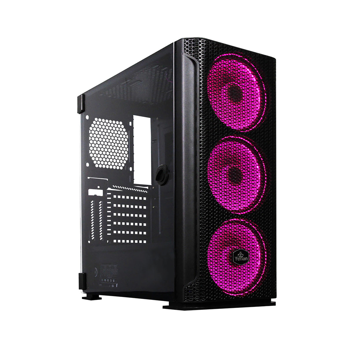 Gabinete Yeyian YGH-49703 Hollow 2500 ATX, 3 Ventiladores ARGB, Mesh, USB, Negro