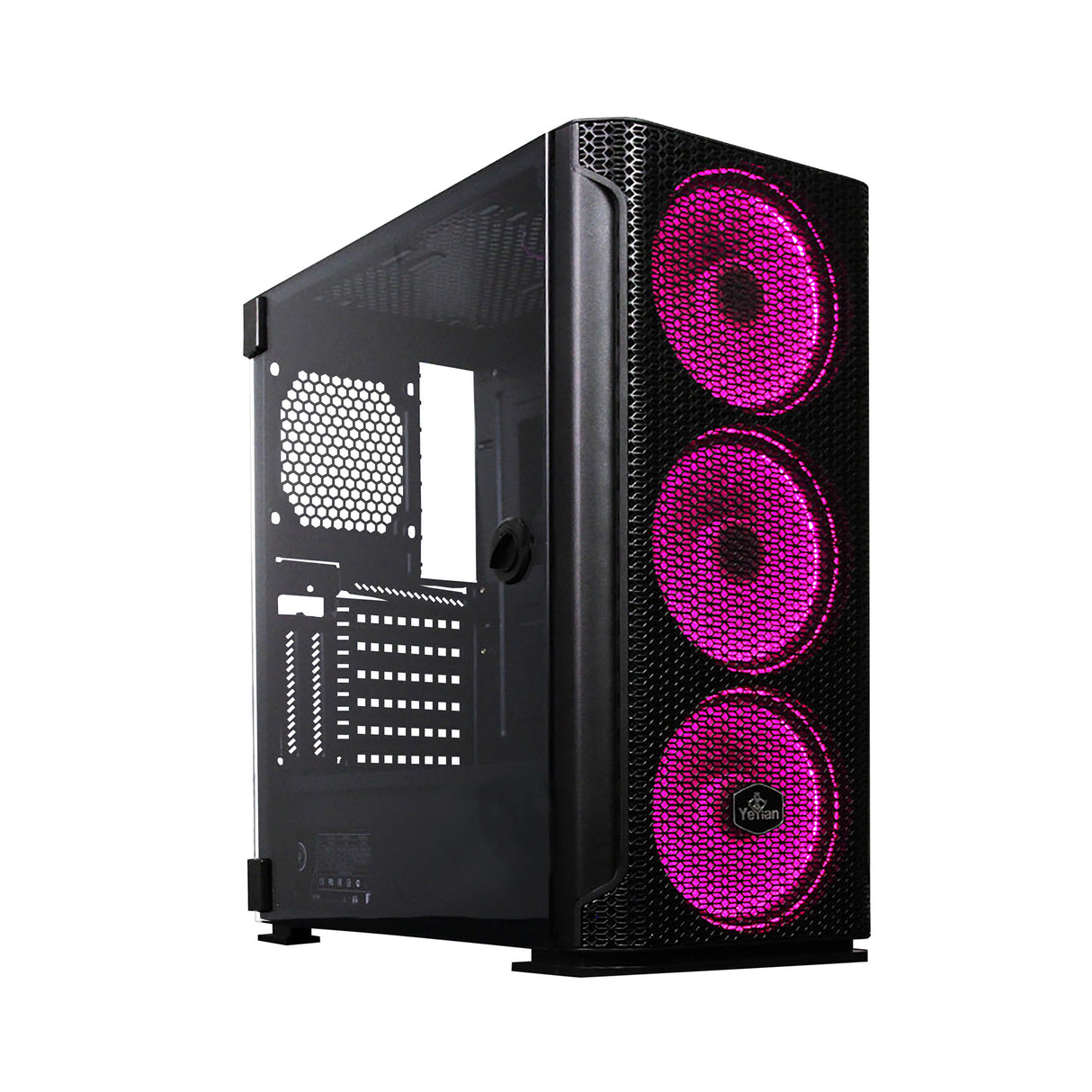 Gabinete Yeyian YGH-49703 Hollow 2500 ATX, 3 Ventiladores, ARGB, Mesh, USB, Negro