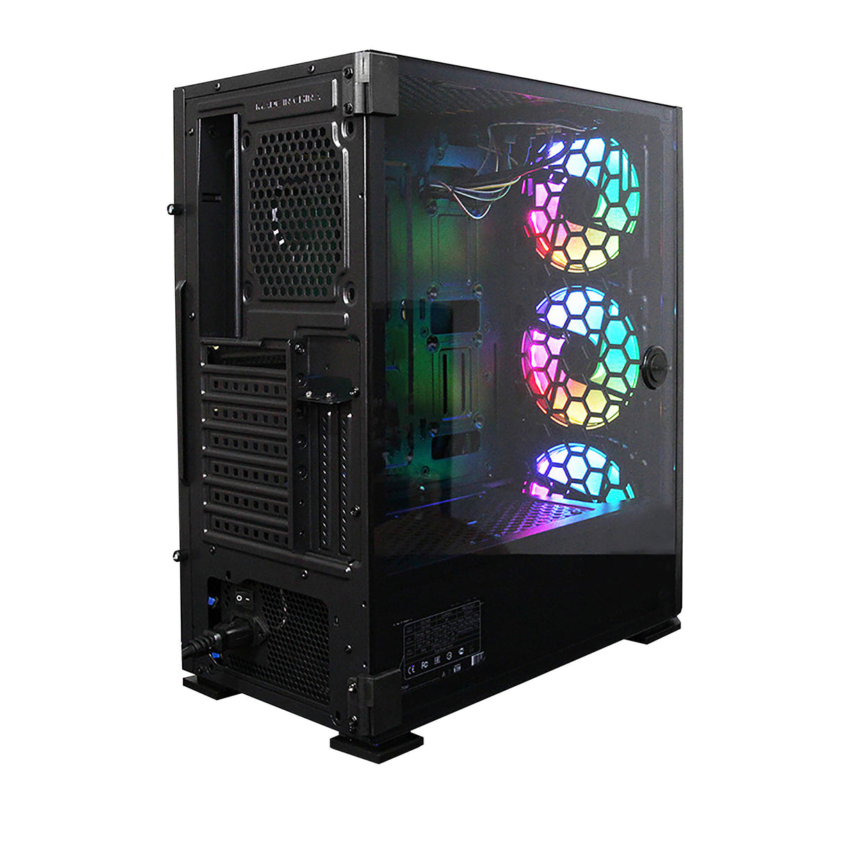 Gabinete Yeyian YGH-49703 Hollow 2500 ATX, 3 Ventiladores, ARGB, Mesh, USB, Negro