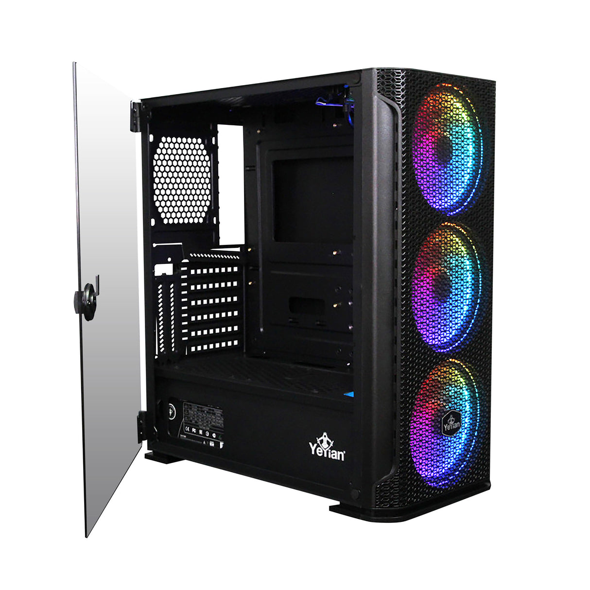 Gabinete Yeyian YGH-49703 Hollow 2500 ATX, 3 Ventiladores, ARGB, Mesh, USB, Negro