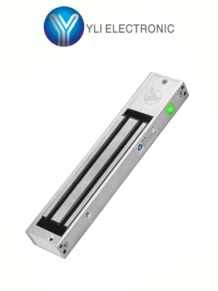 Cerradura Magnética YLI YM280NLED - 280Kg / 600Lb / Dual 12v/24 VDC / Para Puertas Madera/Vidrio/Metálica
