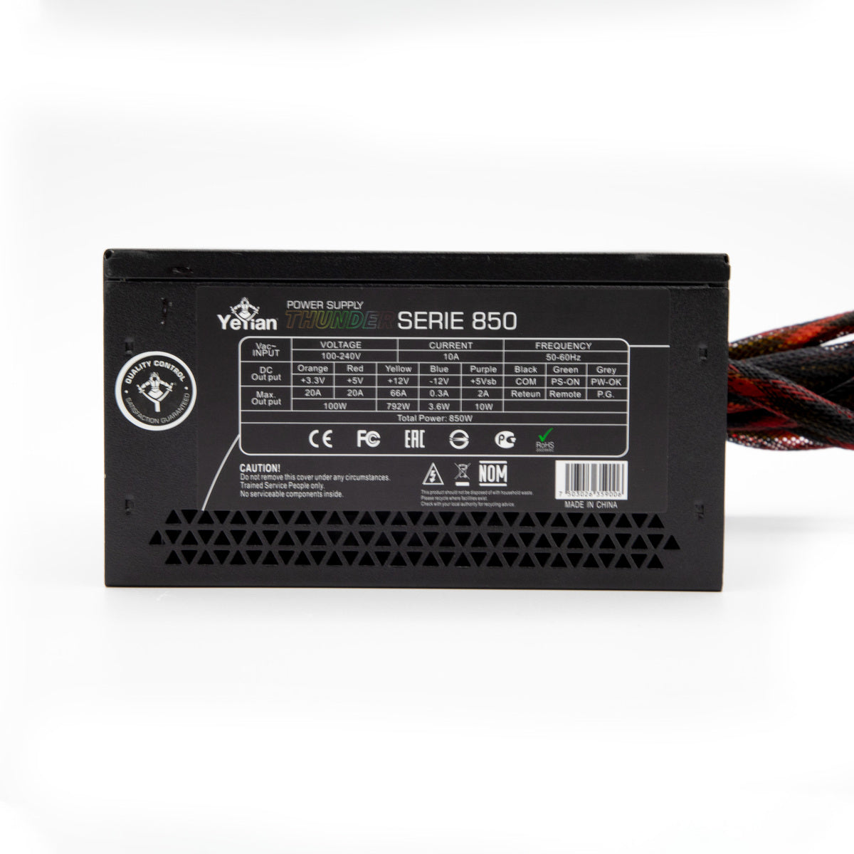 Fuente de Poder Yeyian YPE-PS850 Thunder S850 ATX 850W 80 Plus Gold, Modular, Ventilador 120mm, Certificación Energética