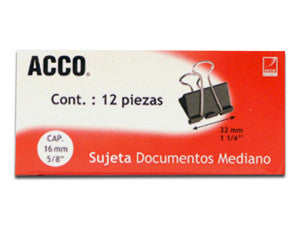 Sujetadores de Papel ACCO ACPSUJAB002, Capacidad para 100 hojas, Tamaño Estándar, Caja 12 unidades