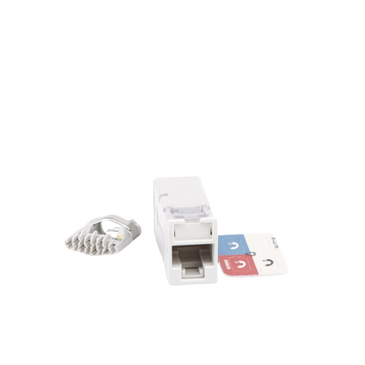 Z6A-02 - Jack Cat6A / UTP / Montaje Híbrido Plano-Angulado / Color Blanco